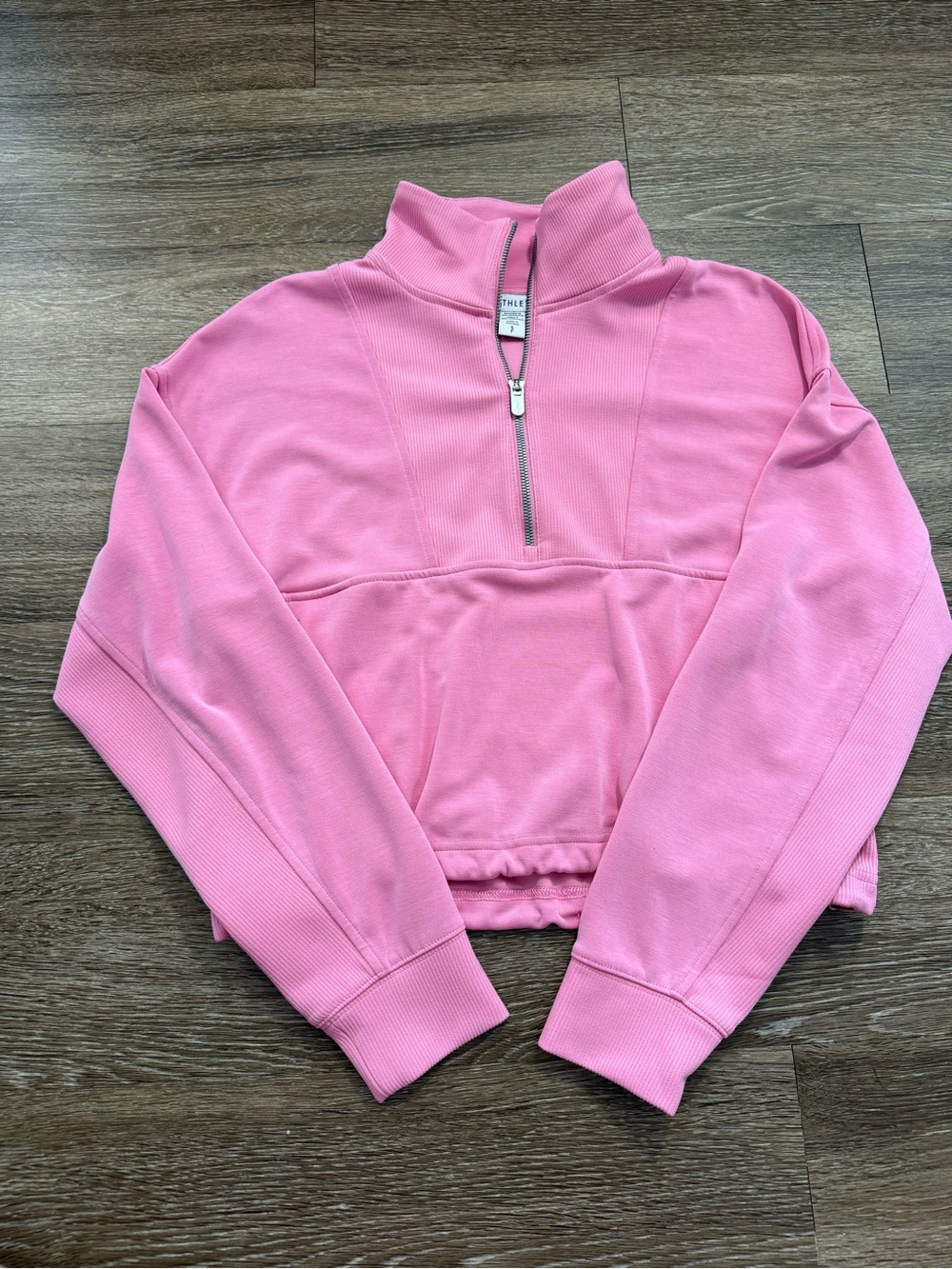 Athleta Seasoft Rib 1/4 Zip Popover Raphanus Pink - Picture 2 of 5